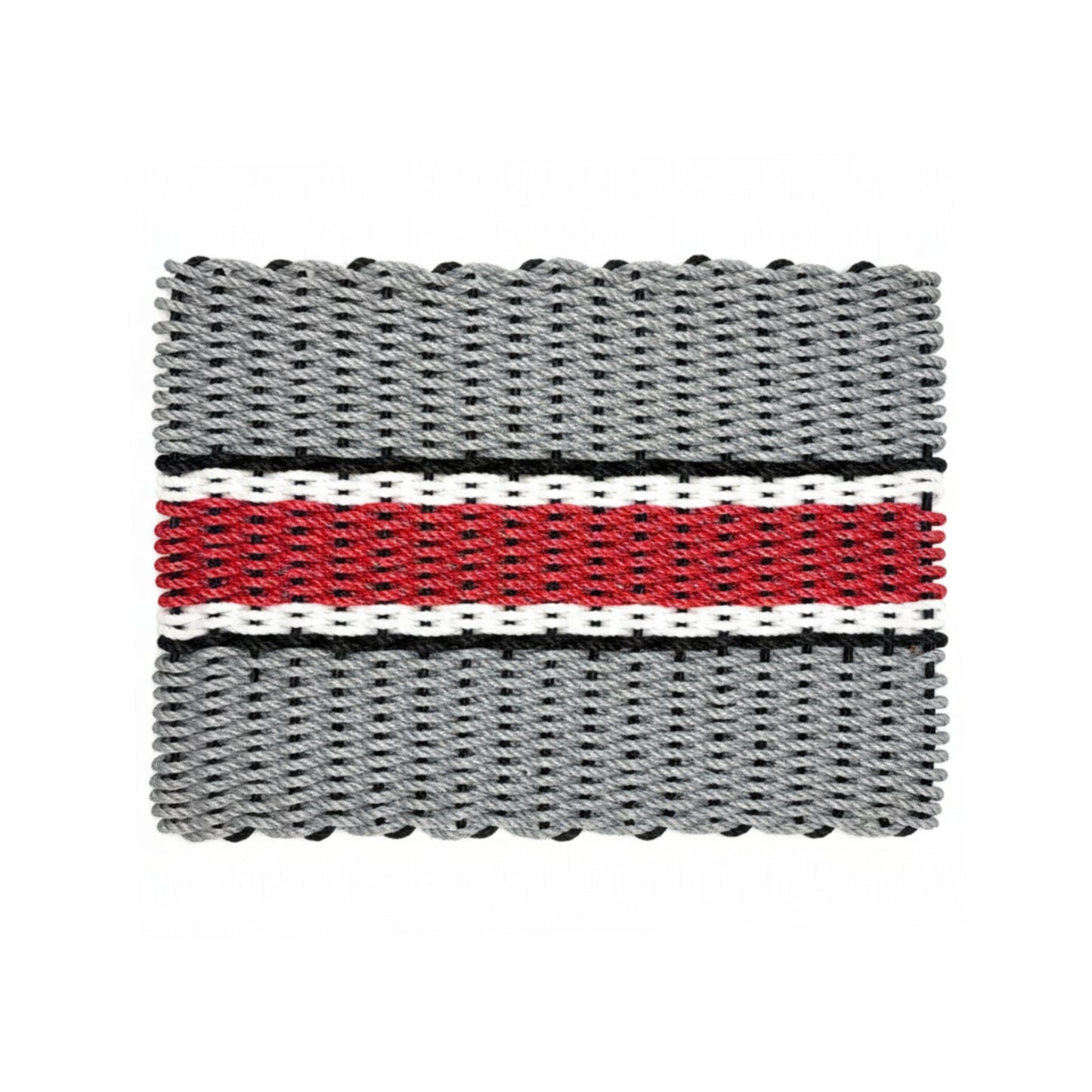 Limited Edition Football Rope Doormat - Gray, Red and White - Lollis Loops