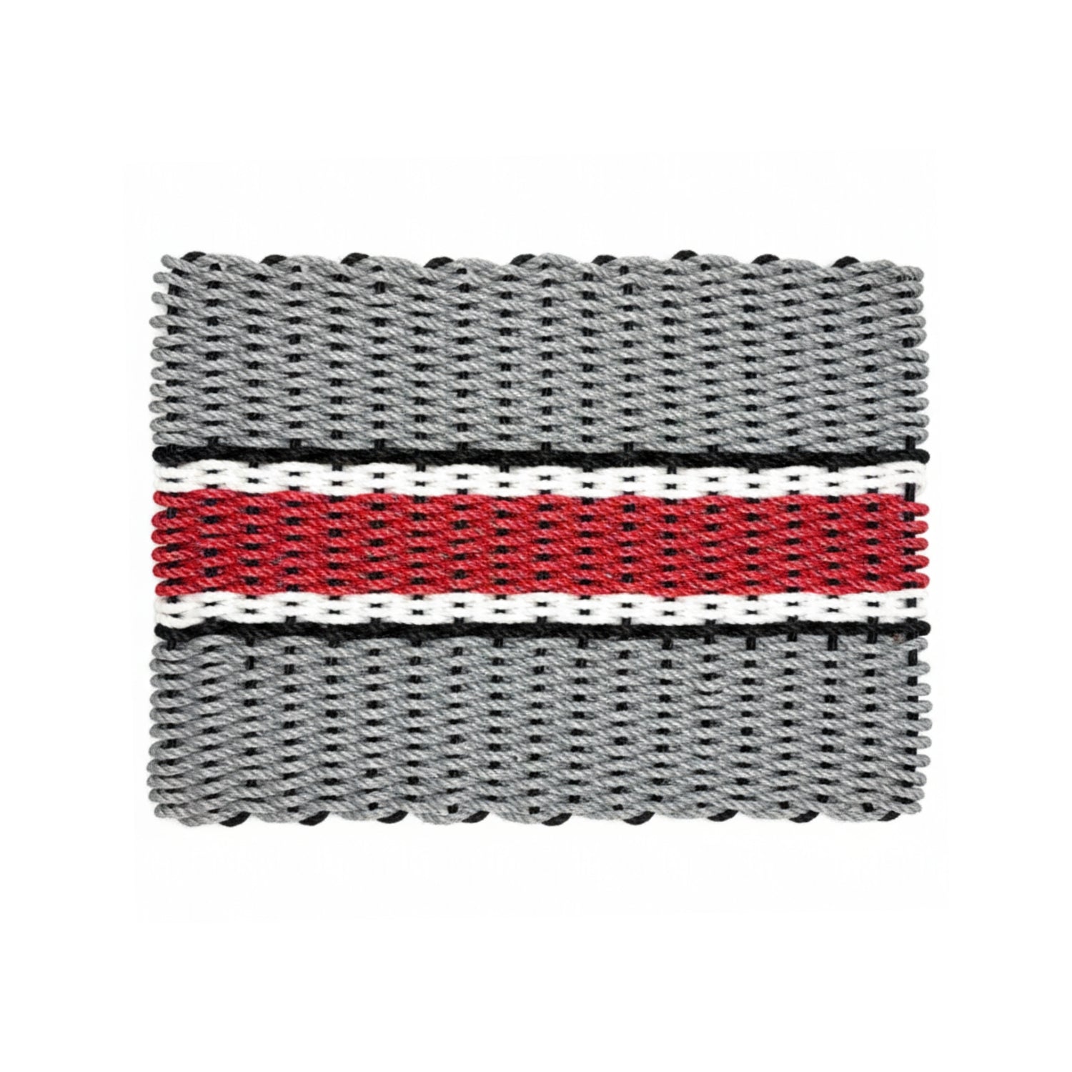Limited Edition Football Rope Doormat - Gray, Red and White - Lollis Loops