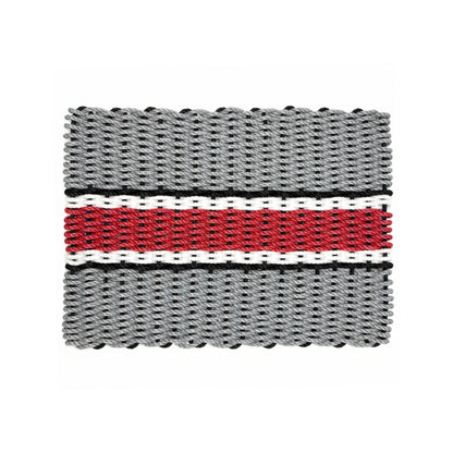Limited Edition Football Rope Doormat - Gray, Red and White - Lollis Loops