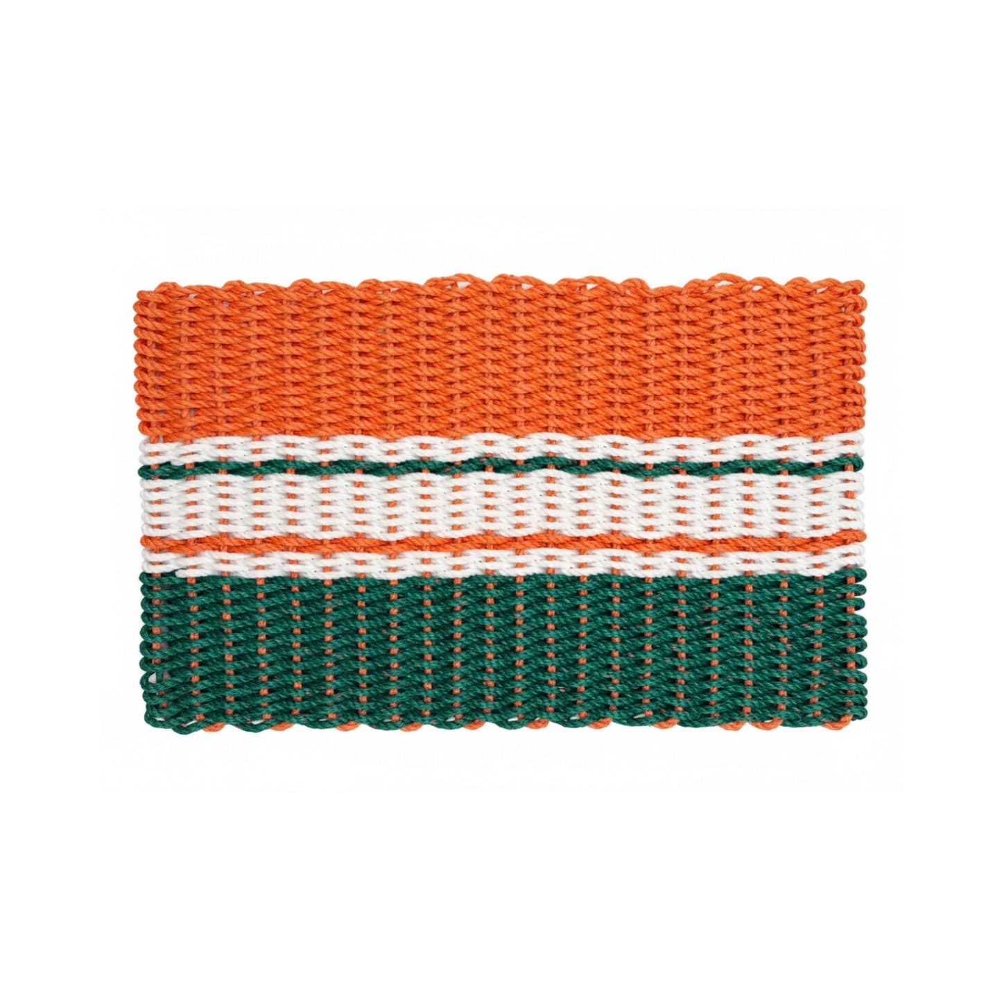 Limited Edition Football Rope Doormat - Green, Orange and White - Lollis Loops