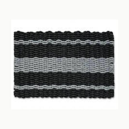Lolli's Loops Heritage Collection Marine Rope Doormat - Black & Gray, All-Weather - Lollis Loops
