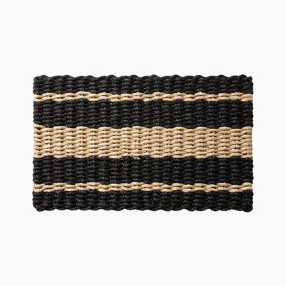 Lolli's Loops Heritage Collection Marine Rope Doormat - Black & Tan, All-Weather - Lollis Loops