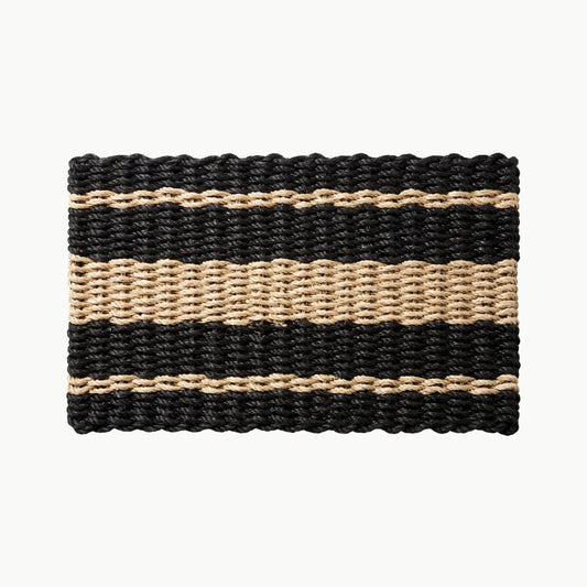 Lolli's Loops Heritage Collection Marine Rope Doormat - Black & Tan, All-Weather - Lollis Loops