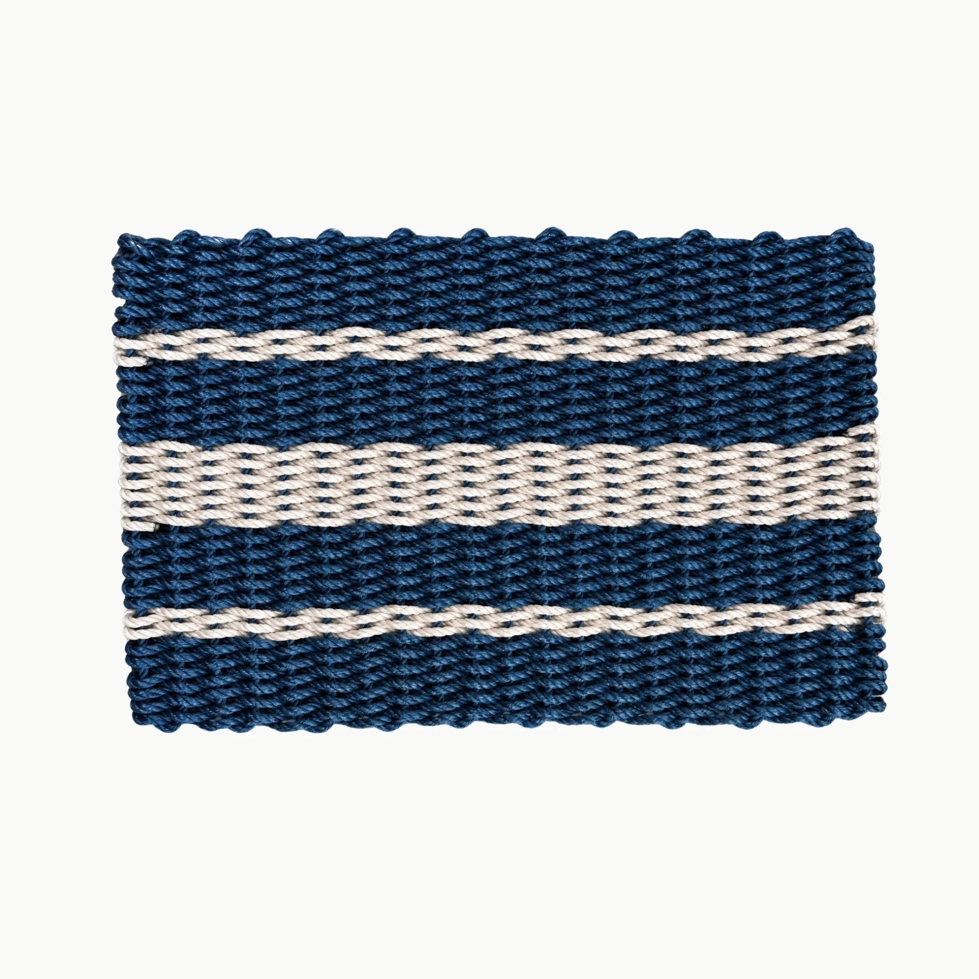 Lolli's Loops Heritage Collection Marine Rope Doormat - Blue & Sand, All-Weather - Lollis Loops