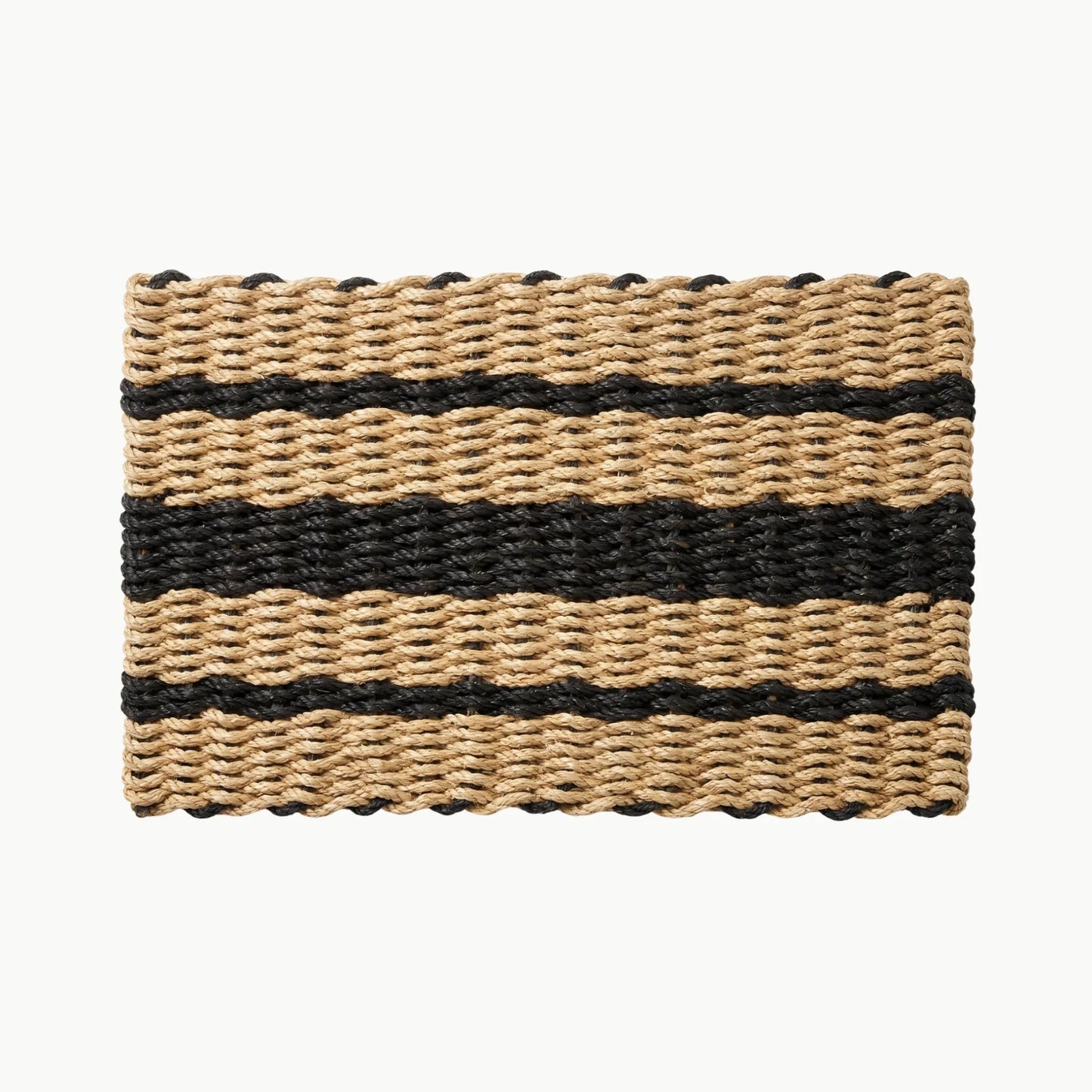 Lolli's Loops Heritage Collection Marine Rope Doormat - Tan & Black, All-Weather - Lollis Loops