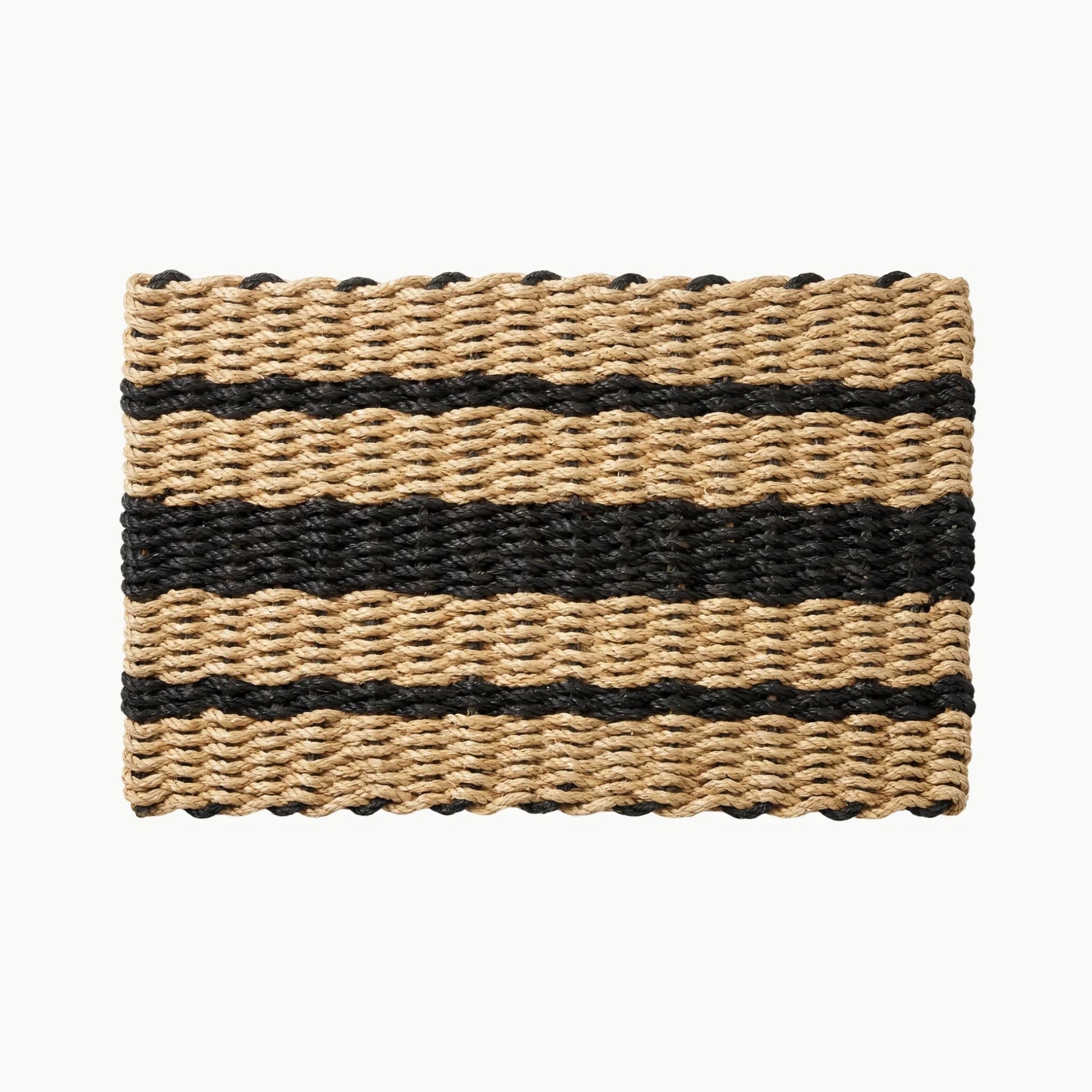Lolli's Loops Heritage Collection Marine Rope Doormat - Tan & Black, All-Weather - Lollis Loops