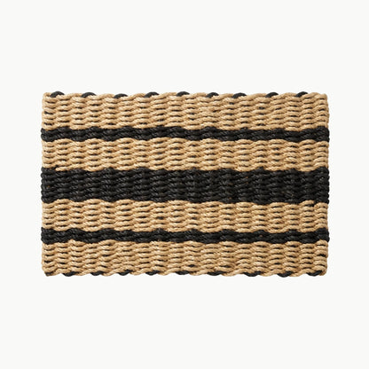 Lolli's Loops Heritage Collection Marine Rope Doormat - Tan & Black, All-Weather - Lollis Loops