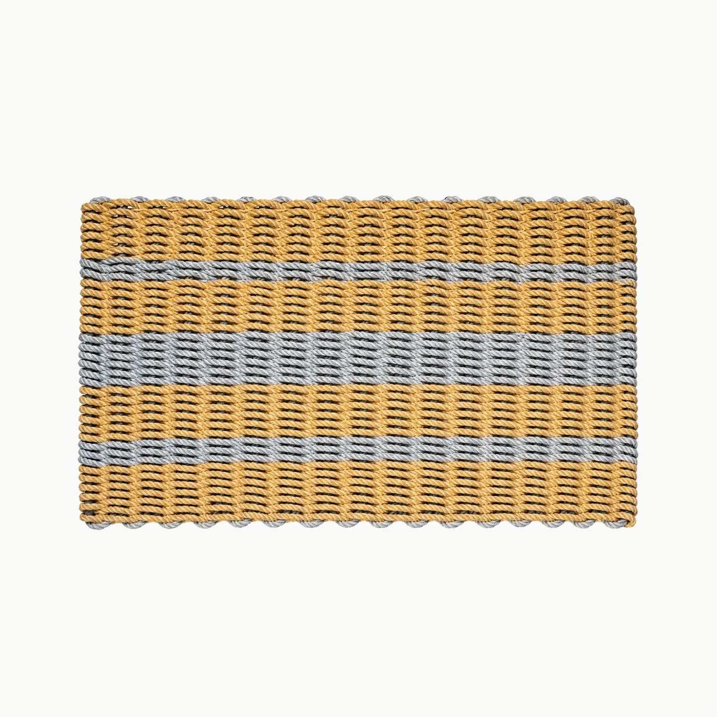 Lolli's Loops Heritage Collection Marine Rope Doormat - Tan & Gray, All-Weather - Lollis Loops