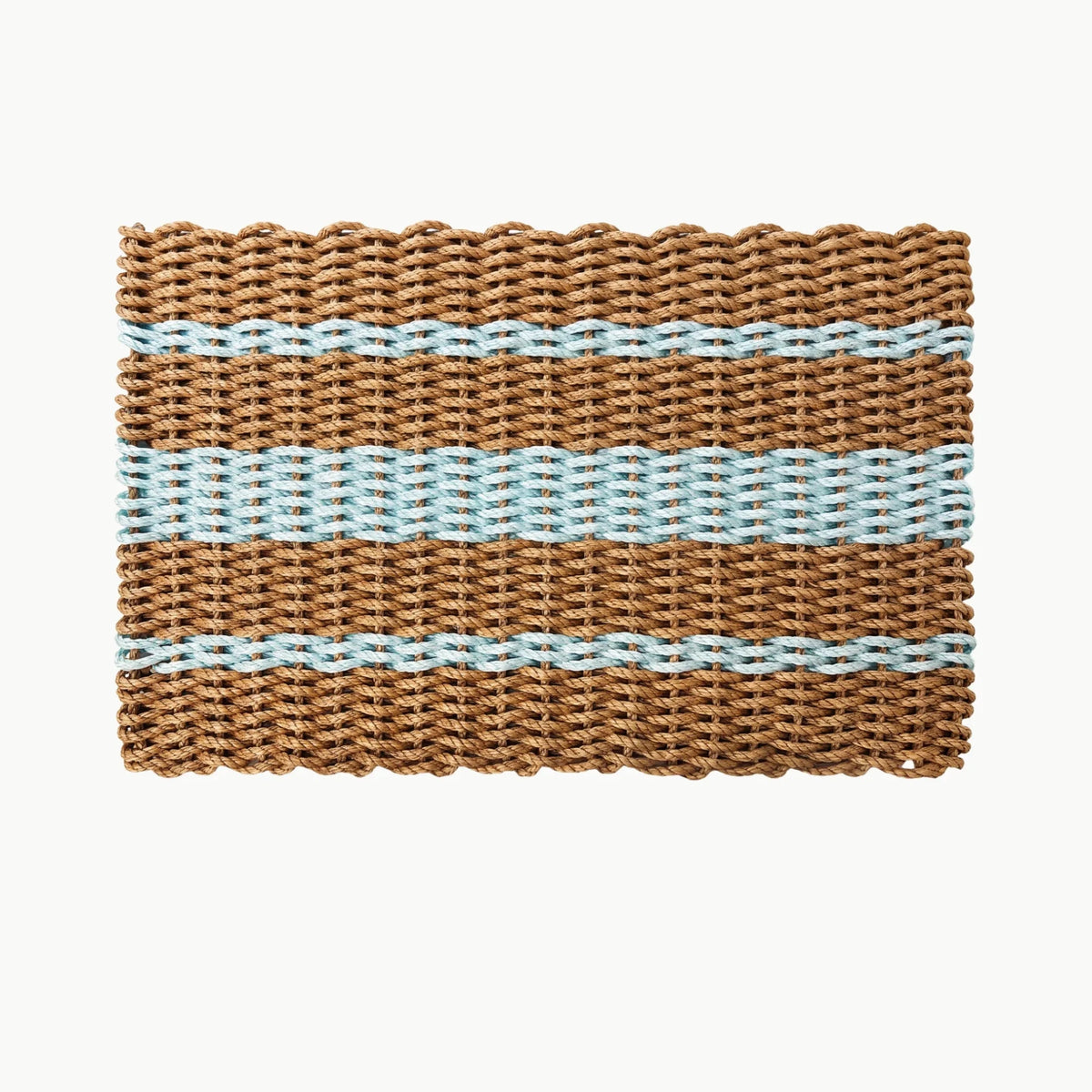 Lolli's Loops Heritage Collection Marine Rope Doormat - Tan & Seafoam, All-Weather - Lollis Loops