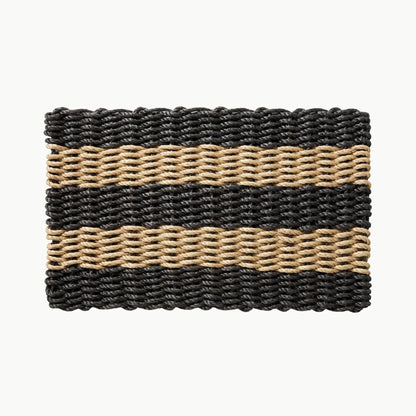 Lolli's Loops Heritage Collection Marine Rope Doormat - Black & Tan, All-Weather - Lollis Loops