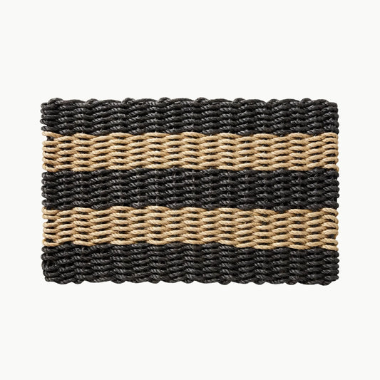 Lolli's Loops Heritage Collection Marine Rope Doormat - Black & Tan, All-Weather - Lollis Loops