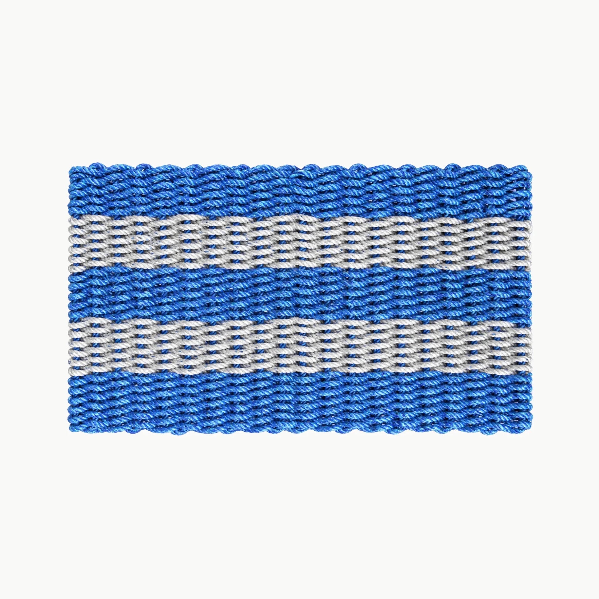 Lolli's Loops Heritage Collection Marine Rope Doormat - Blue & Gray, All-Weather - Lollis Loops