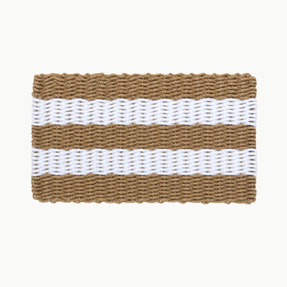 Lolli's Loops Heritage Collection Marine Rope Doormat - Tan & White, All-Weather - Lollis Loops