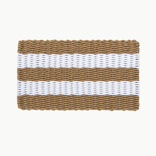 Lolli's Loops Heritage Collection Marine Rope Doormat - Tan & White, All-Weather - Lollis Loops