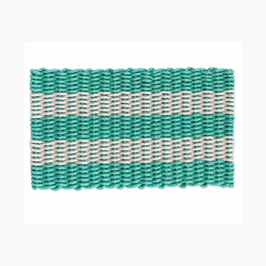 Lolli's Loops Heritage Collection Marine Rope Doormat - Teal & Gray, All-Weather - Lollis Loops