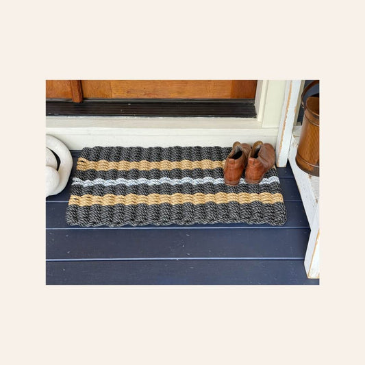 Black and Tan Classic+ Doormat with Gray Accent – Coastal Joy