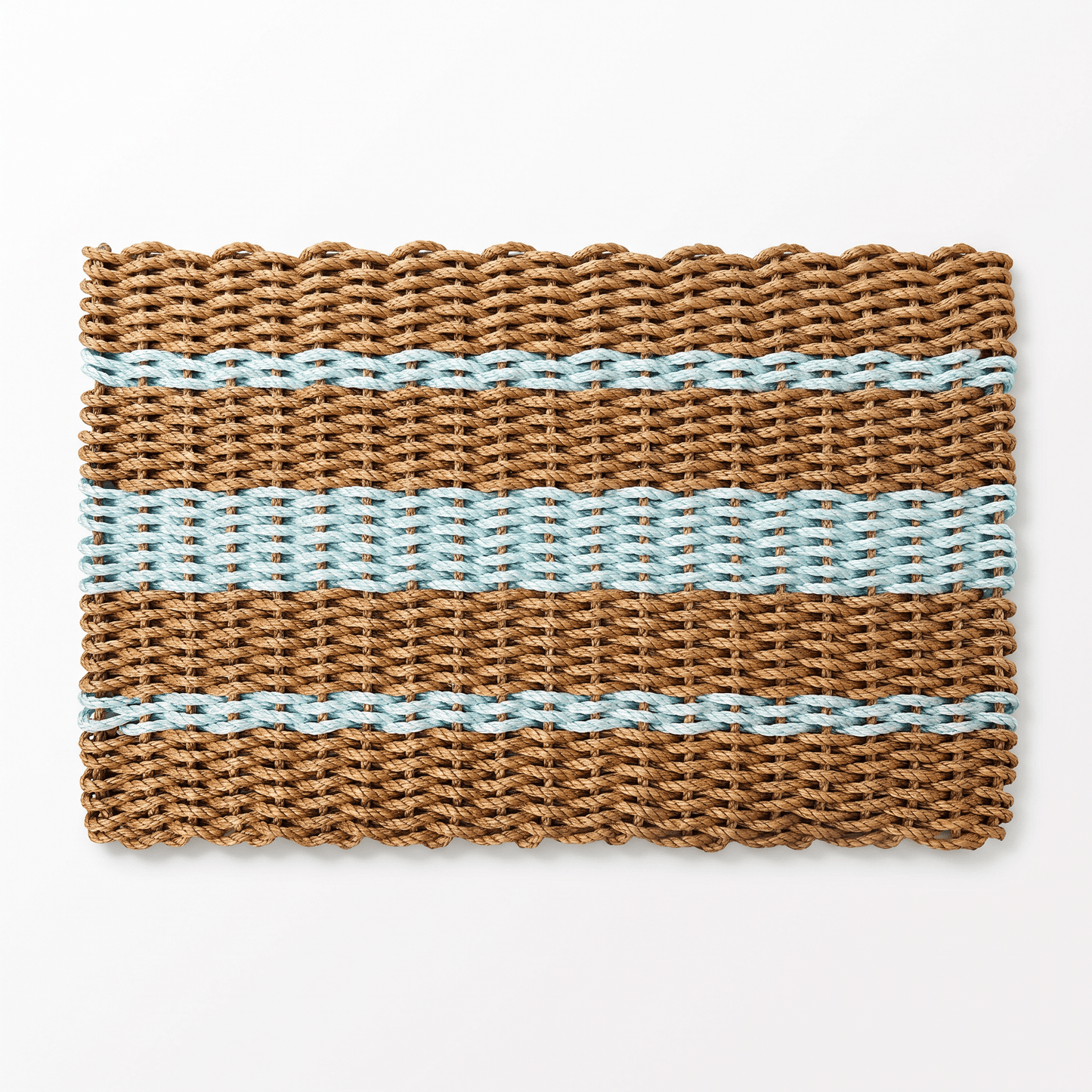 Lolli's Loops Heritage Collection Marine Rope Doormat - Tan & Seafoam, All-Weather - Lollis Loops