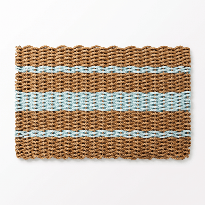 Lolli's Loops Heritage Collection Marine Rope Doormat - Tan & Seafoam, All-Weather - Lollis Loops