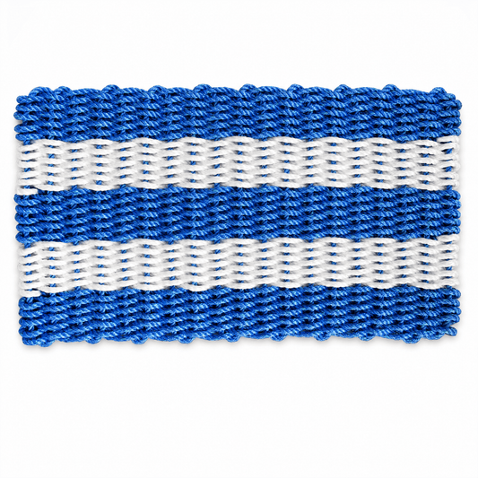 Lolli's Loops Heritage Collection Marine Rope Doormat - Blue & White, All-Weather - Lollis Loops