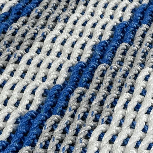 Coastal Wave Doormat - Blue, Gray and White - Lollis Loops