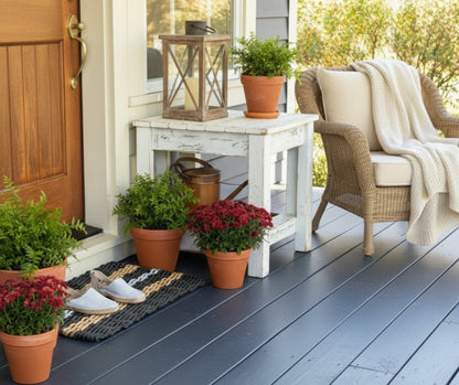 Classic Rope Doormat - Black, Tan and Gray - Lollis Loops