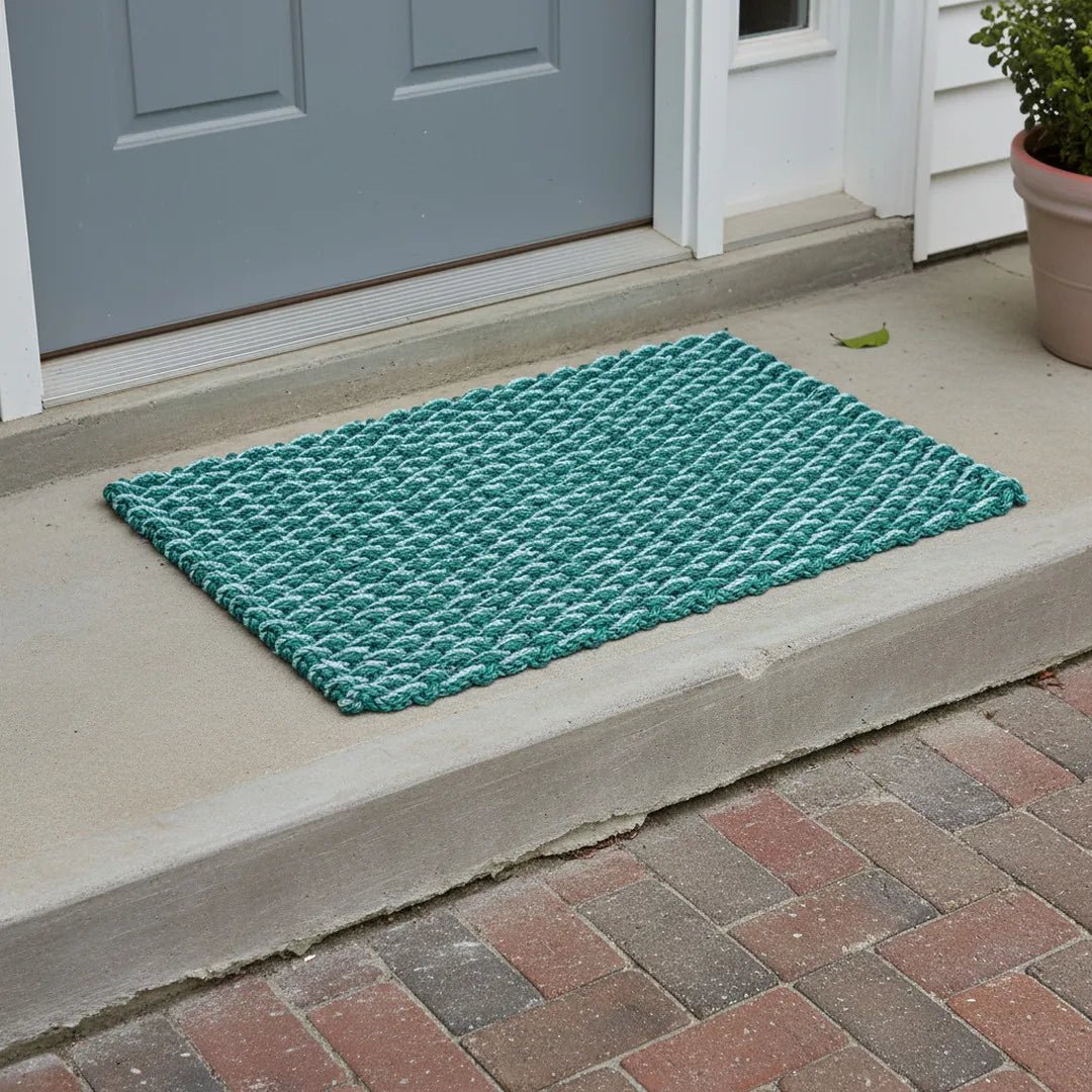 Limited Edition Double Weave Doormat - Green and Gray - Lollis Loops