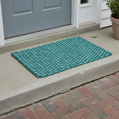 Limited Edition Double Weave Doormat - Green and Gray - Lollis Loops
