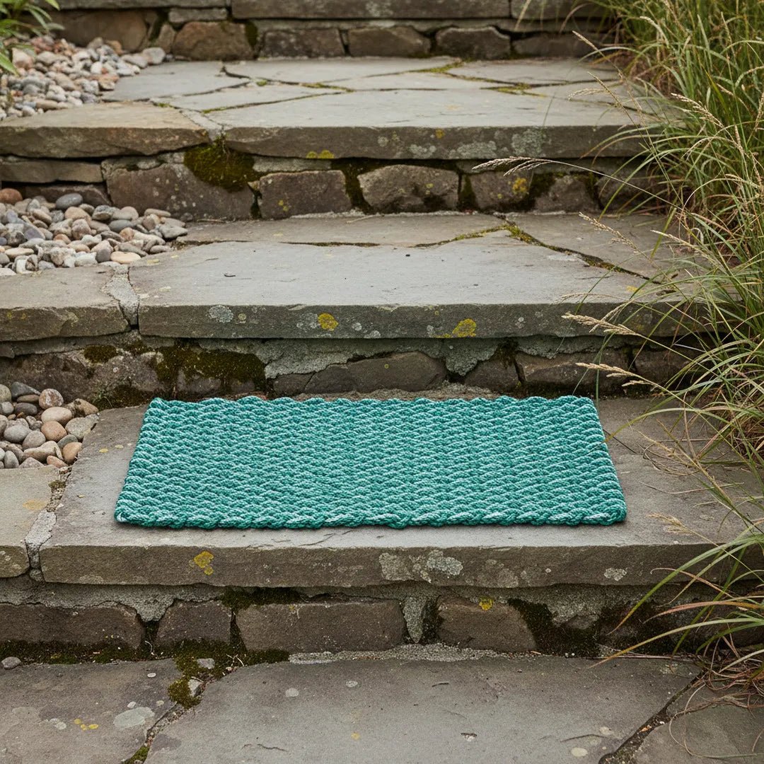 Limited Edition Double Weave Doormat - Green and Gray - Lollis Loops