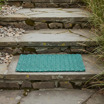 Limited Edition Double Weave Doormat - Green and Gray - Lollis Loops