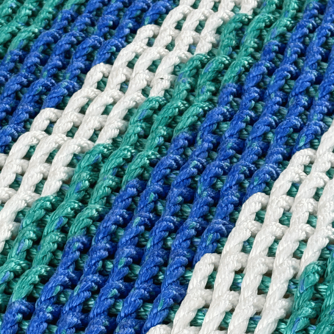 Lolli's The Admiral Coastal Wave Blue, Teal & White Lobster Rope Doormat | Unmatched Durability & Coastal Style