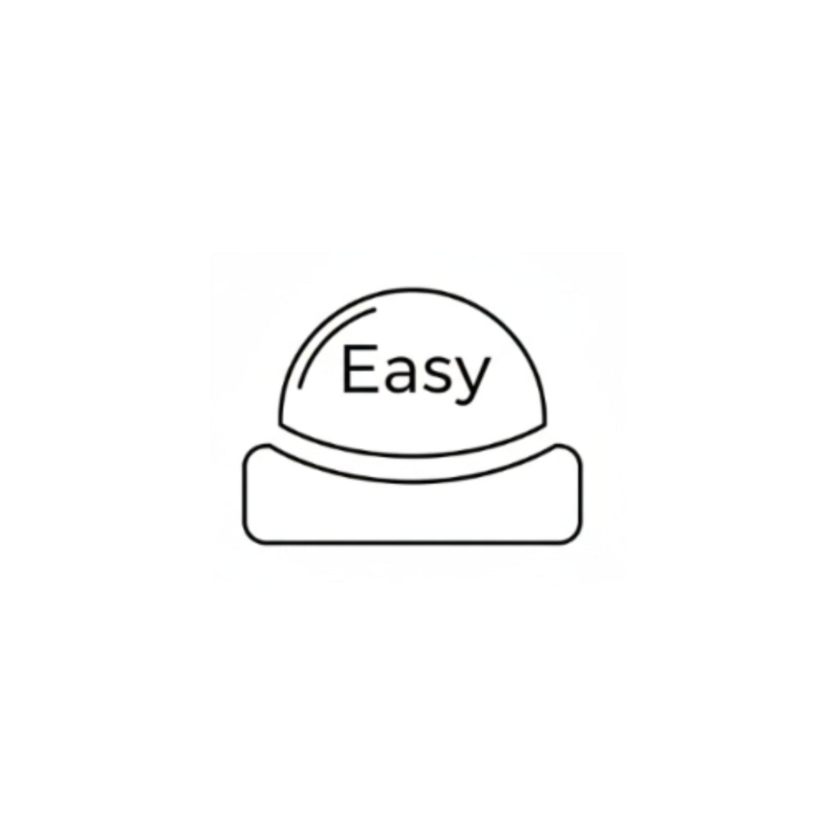 a minimalist line art icon of "Easy" button